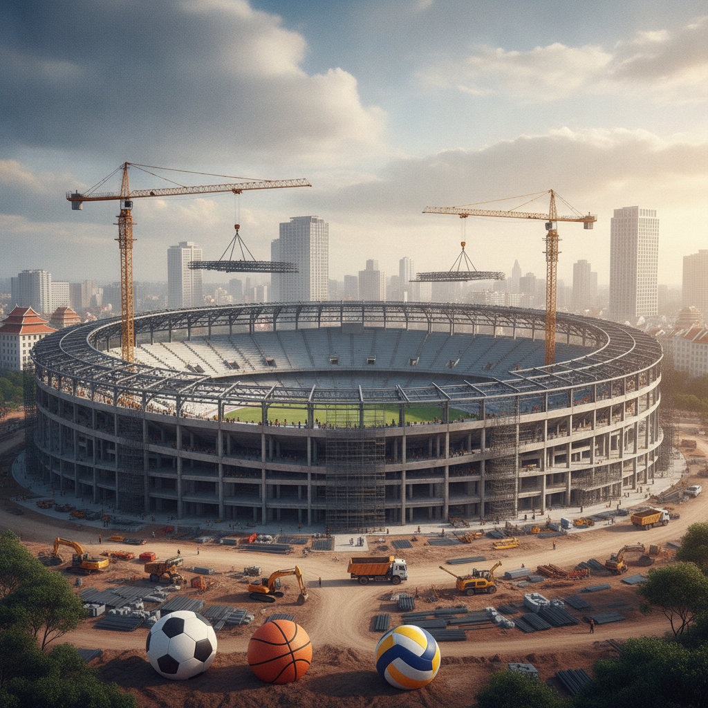 Construção de estádio para 135 mil pessoas avança no Vietnã